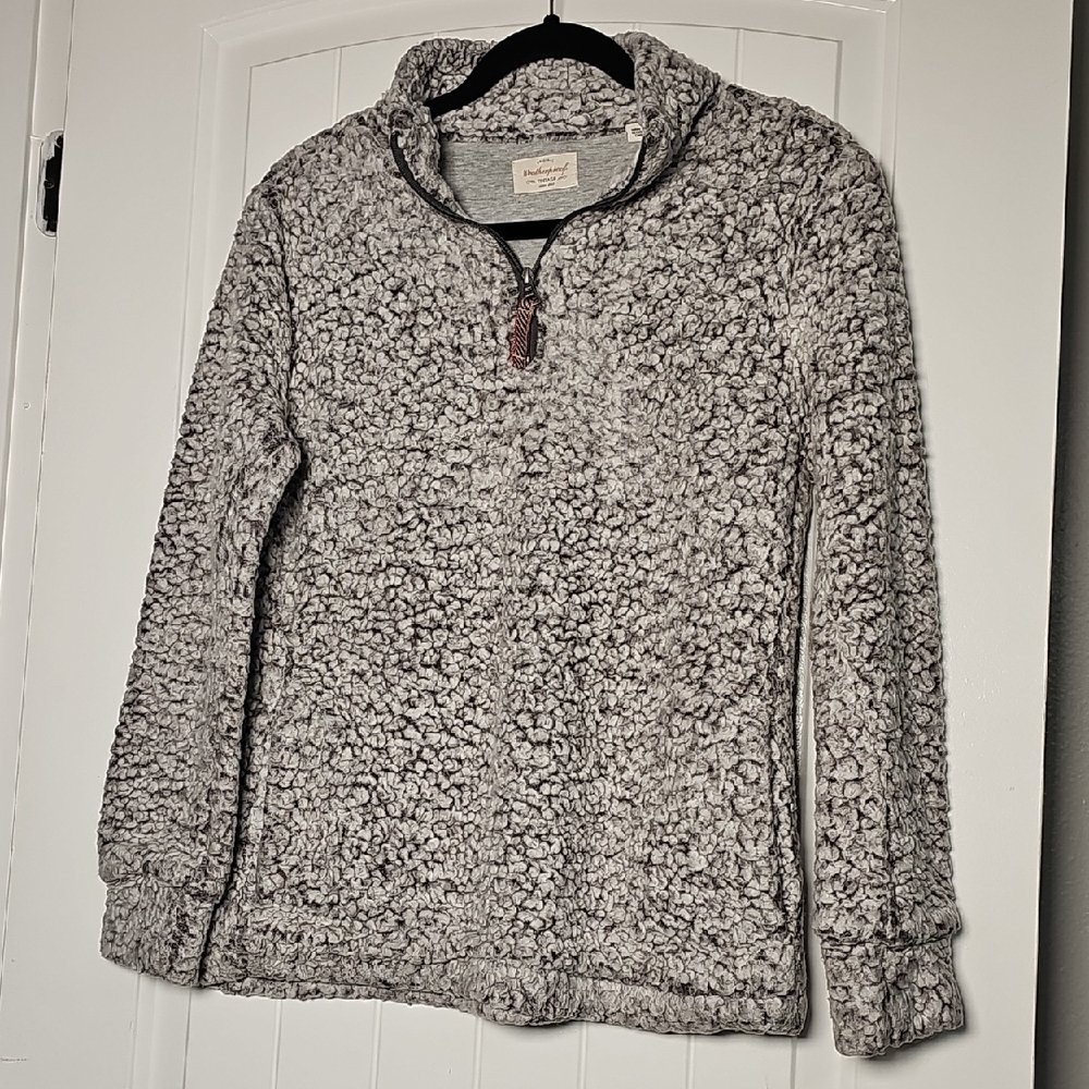 Weatherproof Sm Gray Sherpa Fleece Pullover